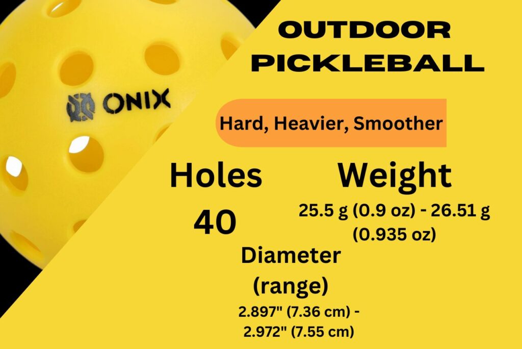 Outdoor Pickleball Specification