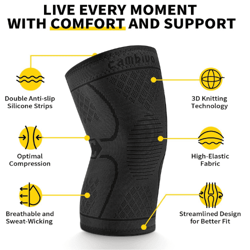 CAMBIVO 2 Pack Knee Braces for Knee Pain Relief CAMBIVO 2 Pack Knee Braces for Knee Pain Relief